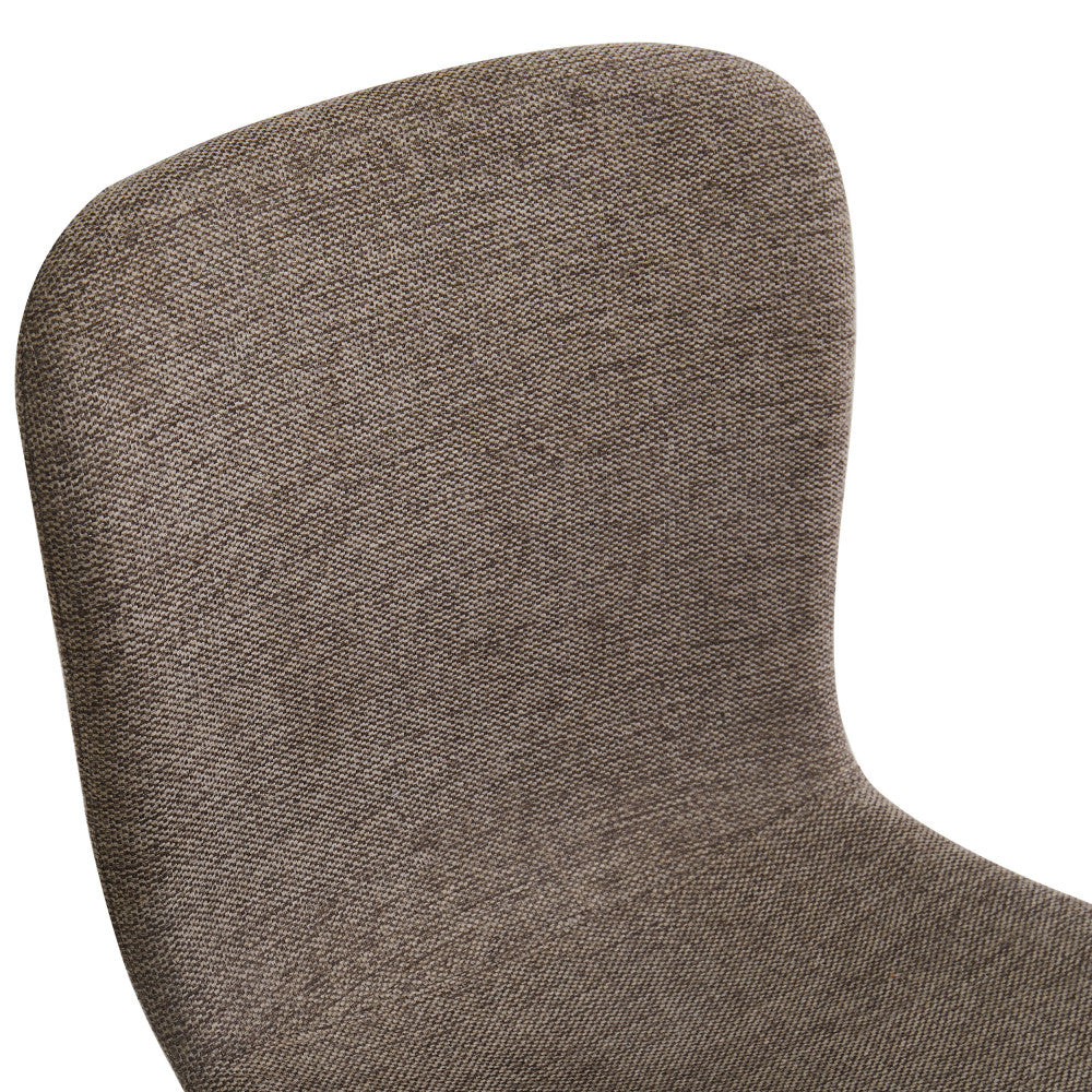 Gaston - Set of 2 Chairs - Fabric, Wood-Effect Base - Brown
