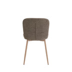 Gaston - Set of 2 Chairs - Fabric, Wood-Effect Base - Brown