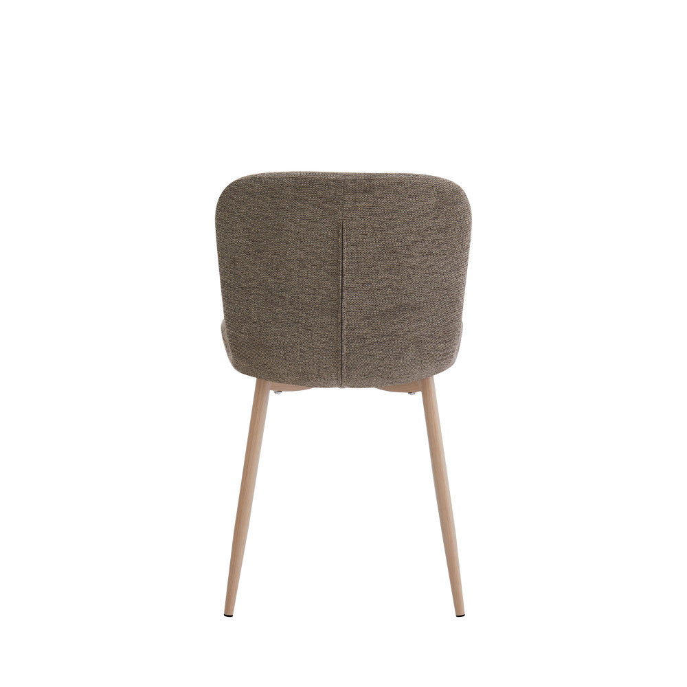 Gaston - Set of 2 Chairs - Fabric, Wood-Effect Base - Brown