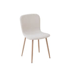 Gaston - Lot De 2 Chaises - Tissu Piètement Effet Bois - Beige