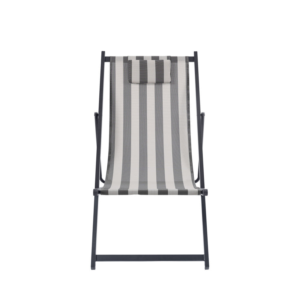 Brisa - Set Di 2 Sdraio A Righe - Alluminio - Grigio scuro