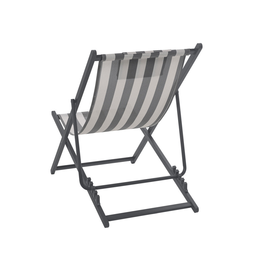 Brisa - Set Di 2 Sdraio A Righe - Alluminio - Grigio scuro