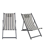 Brisa - Set Di 2 Sdraio A Righe - Alluminio - Grigio scuro