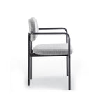 Stuart - Lote De 2 Sillones De Mesa - Tejido Bouclé Y Metal - Gris
