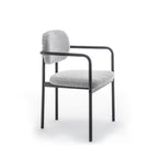 Stuart - Lote De 2 Sillones De Mesa - Tejido Bouclé Y Metal - Gris