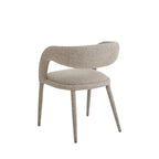Romy - Lote de 2 sillones de mesa - Tela - Marrón jaspeado