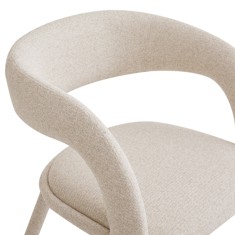 Romy - Lot De 2 Fauteuils De Table - Tissu - Beige Chiné