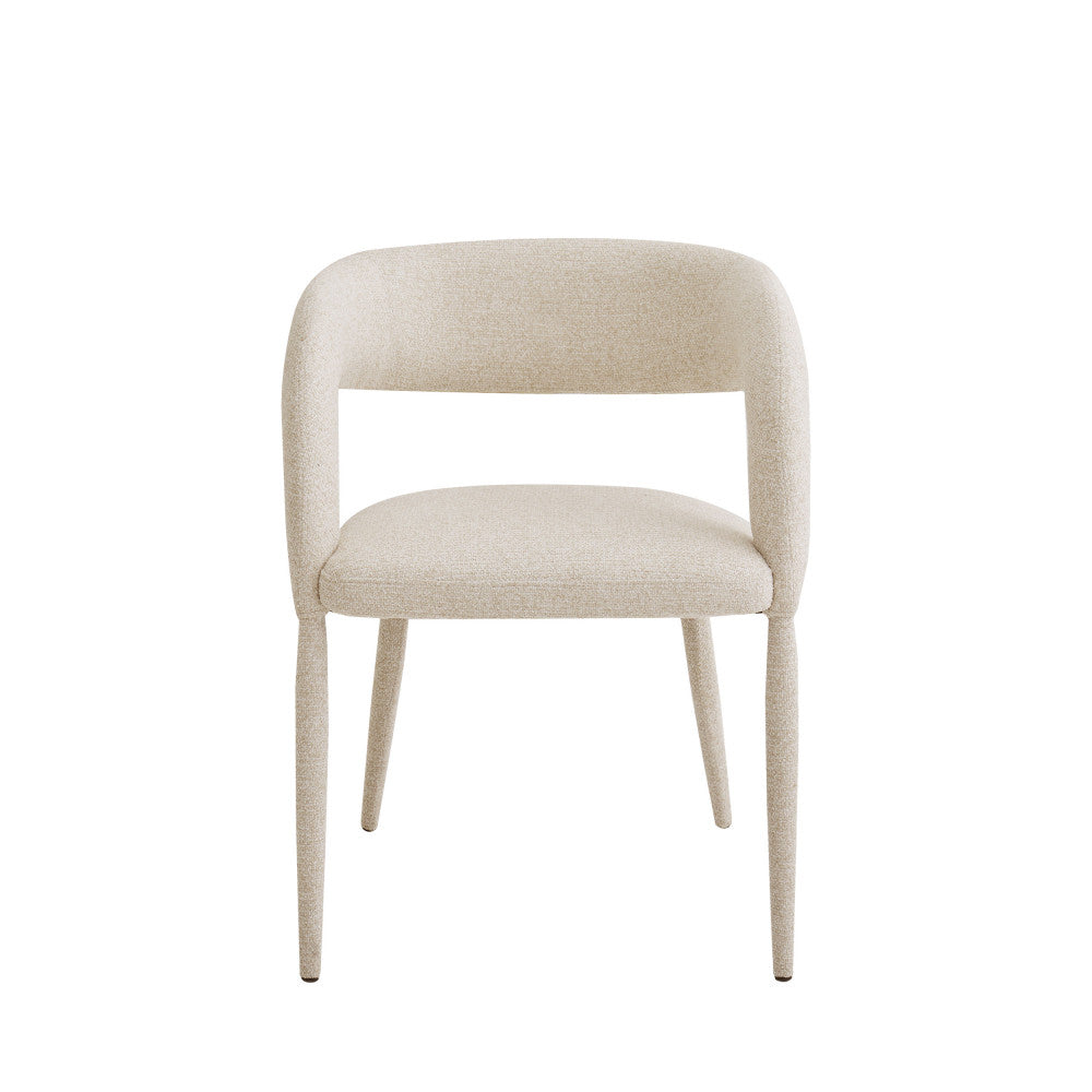 Romy - Lot De 2 Fauteuils De Table - Tissu - Beige Chiné