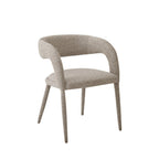 Romy - Lote de 2 sillones de mesa - Tela - Marrón jaspeado