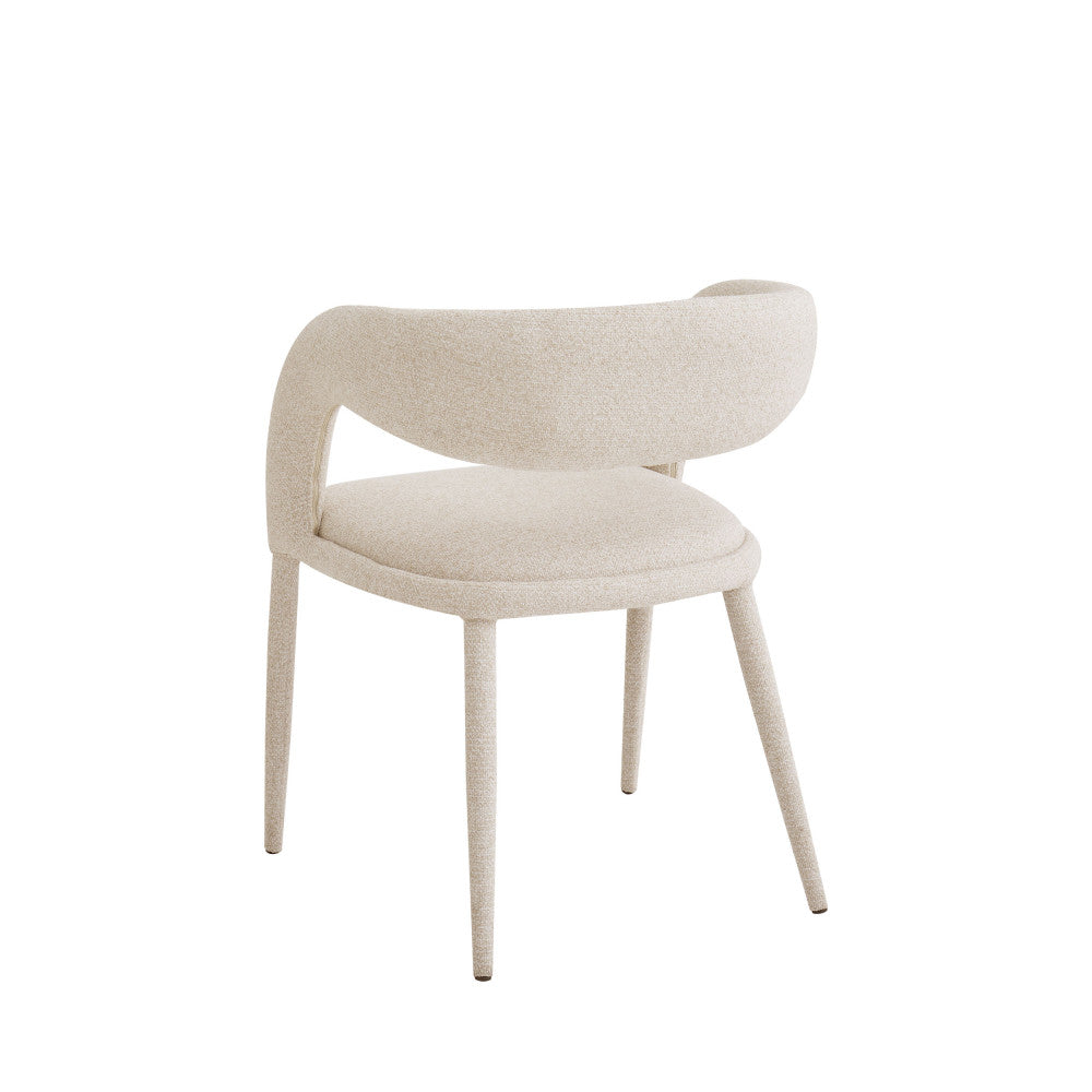 Romy - Lot De 2 Fauteuils De Table - Tissu - Beige Chiné