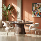 Romy - Lot De 2 Fauteuils De Table - Tissu - Beige Chiné