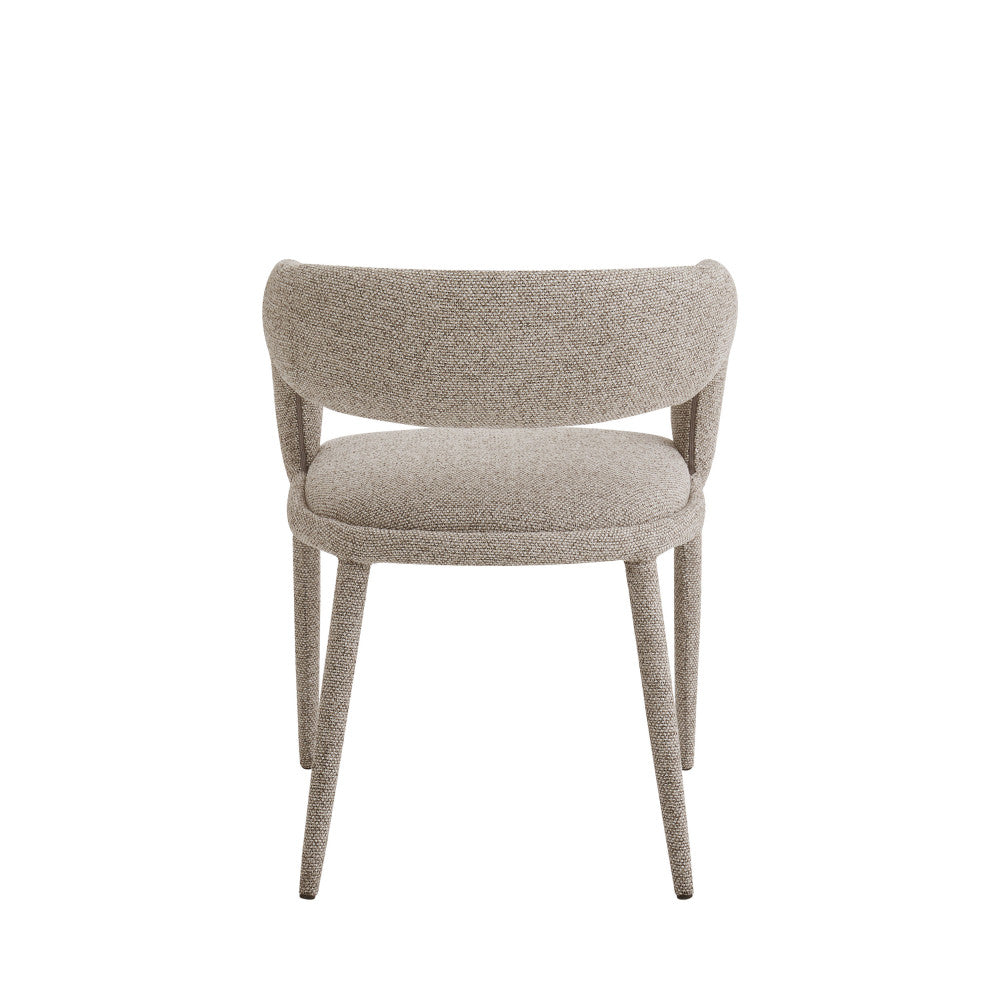 Romy - Lote de 2 sillones de mesa - Tela - Marrón jaspeado