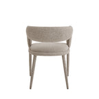 Romy - Lote de 2 sillones de mesa - Tela - Marrón jaspeado