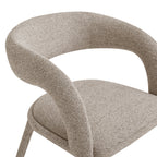 Romy - Lote de 2 sillones de mesa - Tela - Marrón jaspeado