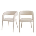 Romy - Lot De 2 Fauteuils De Table - Tissu - Beige Chiné