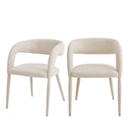 Romy - Lot De 2 Fauteuils De Table - Tissu - Beige Chiné