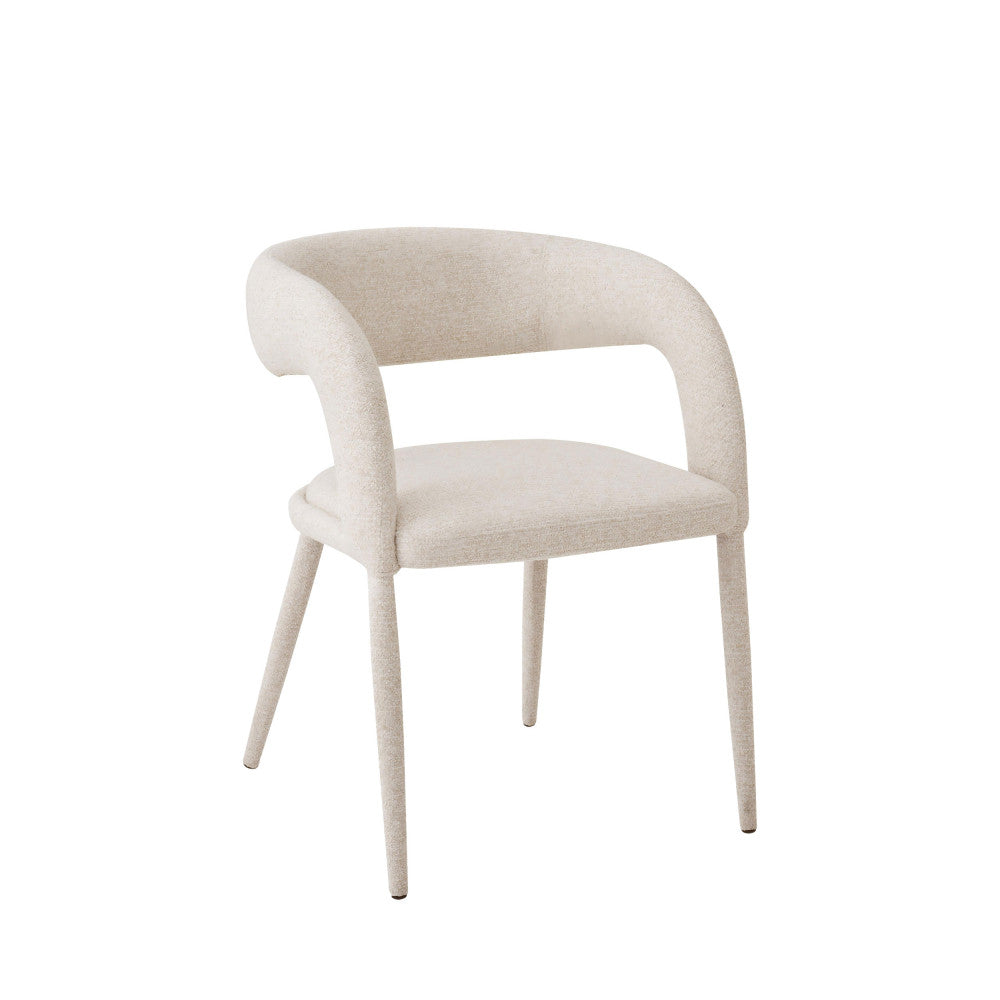 Romy - Lot De 2 Fauteuils De Table - Tissu - Beige Chiné