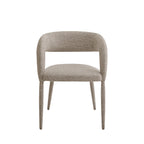 Romy - Lote de 2 sillones de mesa - Tela - Marrón jaspeado