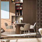 Théodore - Set of 2 Dining Armchairs - Fabric & Metal - Flecked Grey
