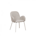 Théodore - Set of 2 Dining Armchairs - Fabric & Metal - Flecked Grey