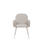 Théodore - Set of 2 Dining Armchairs - Fabric & Metal - Flecked Grey