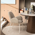Théodore - Set of 2 Dining Armchairs - Fabric & Metal - Flecked Grey