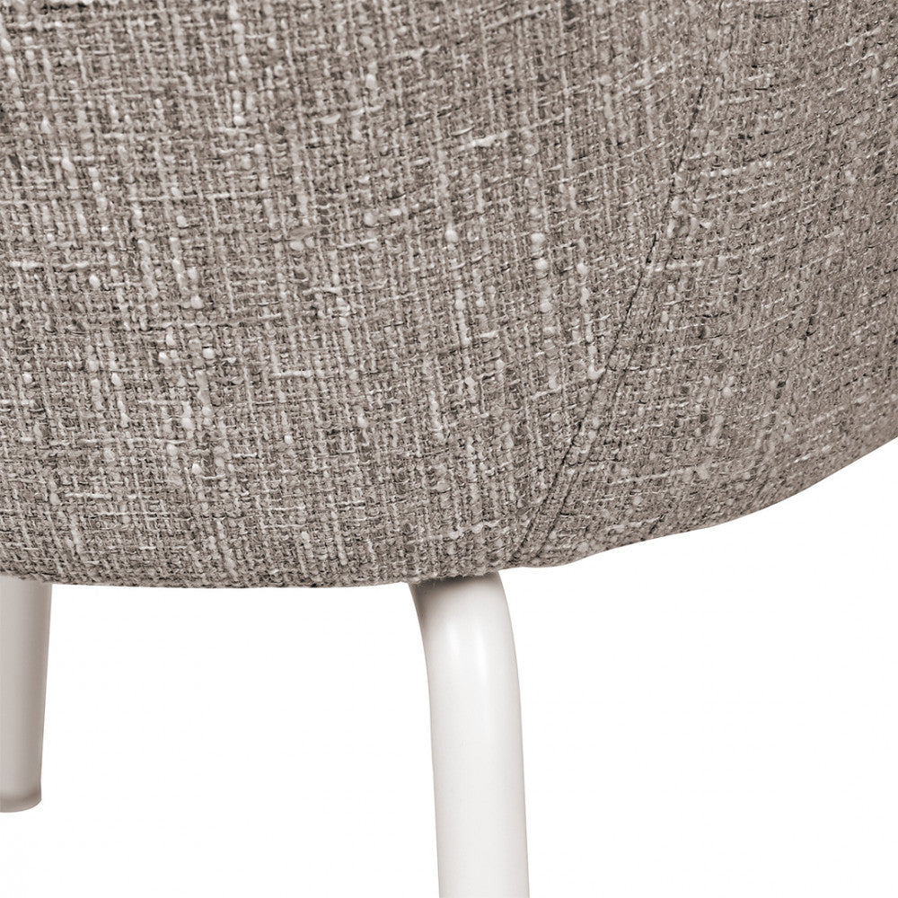Théodore - Set of 2 Dining Armchairs - Fabric & Metal - Flecked Grey