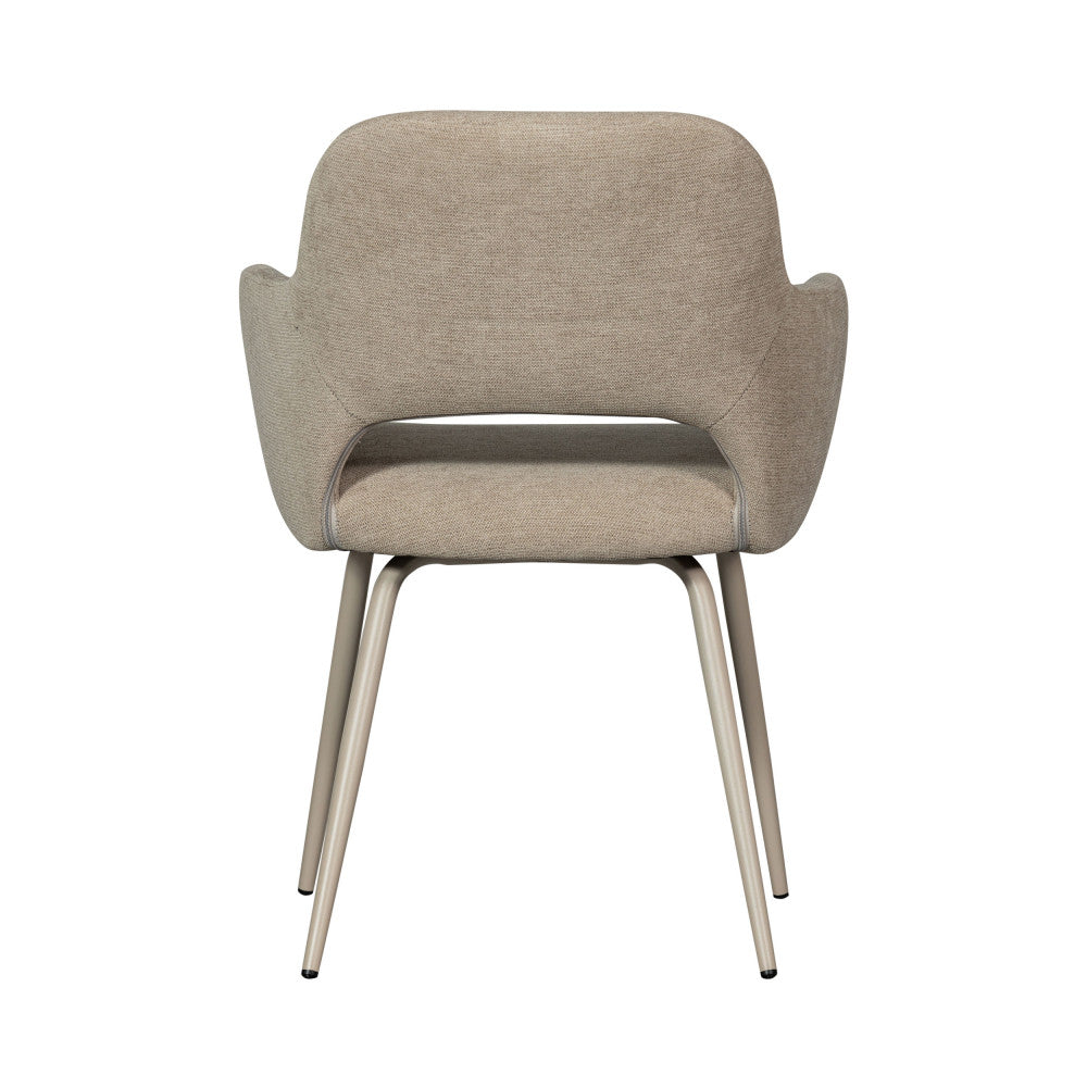 Jenny - Lot De 2 Fauteuils De Table - Tissu - Beige