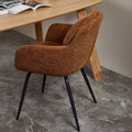 Runa - Set of 2 Dining Armchairs - Fabric & Metal - Caramel