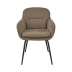Runa - Lot De 2 Fauteuils De Table - Tissu & Métal - Taupe