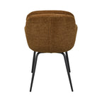Runa - Set of 2 Dining Armchairs - Fabric & Metal - Caramel