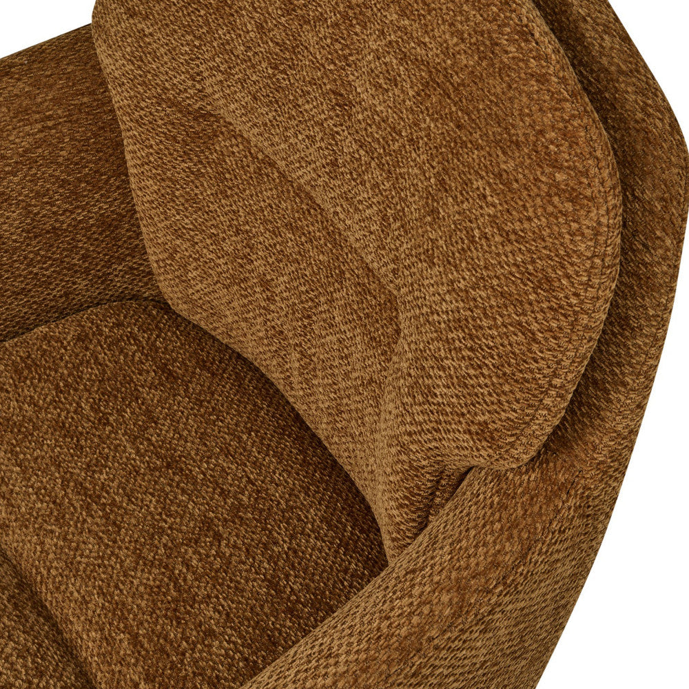 Runa - Set of 2 Dining Armchairs - Fabric & Metal - Caramel