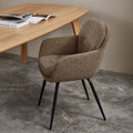 Runa - Lot De 2 Fauteuils De Table - Tissu & Métal - Taupe