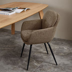 Runa - Lot De 2 Fauteuils De Table - Tissu & Métal - Taupe