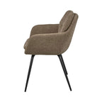 Runa - Lot De 2 Fauteuils De Table - Tissu & Métal - Taupe