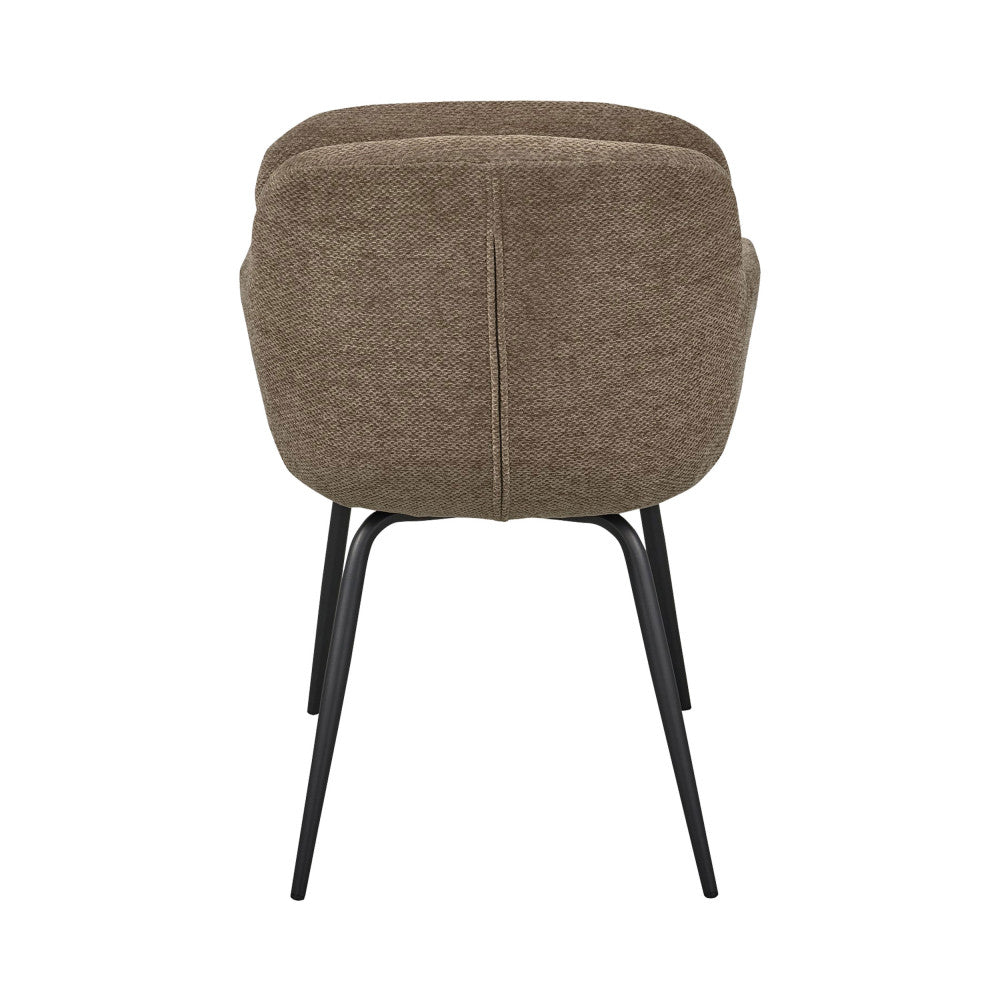 Runa - Lot De 2 Fauteuils De Table - Tissu & Métal - Taupe