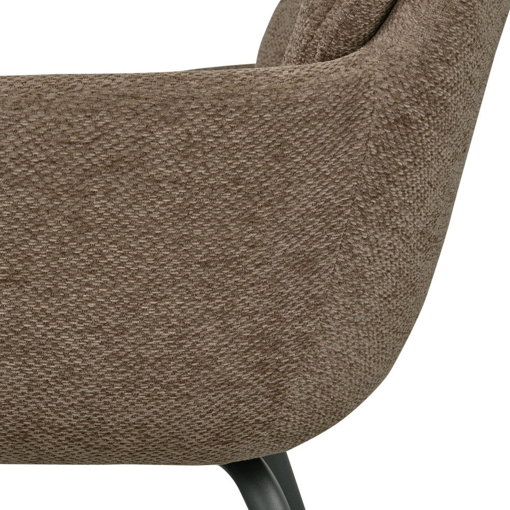 Runa - Lot De 2 Fauteuils De Table - Tissu & Métal - Taupe