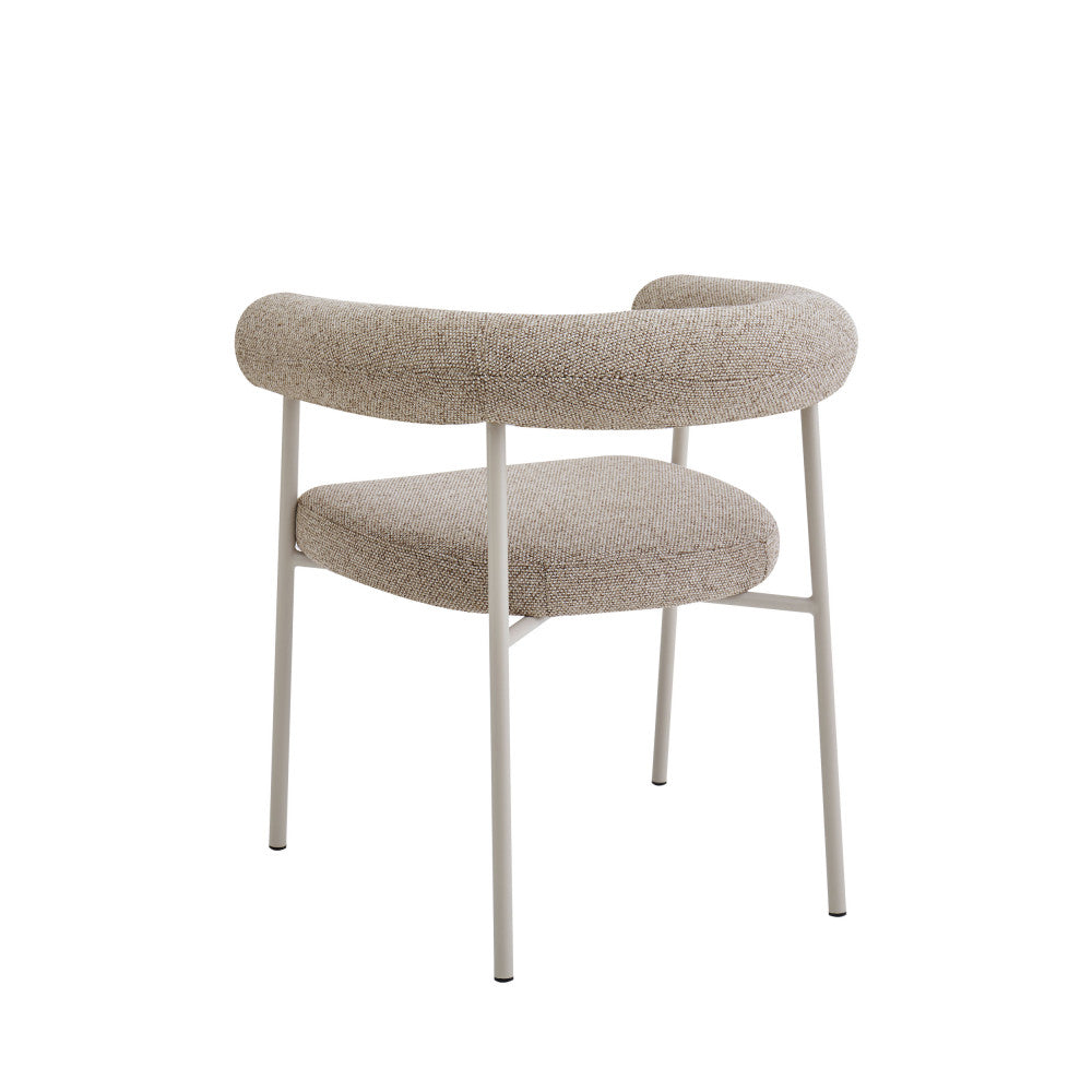Olympe - Lot De 2 Fauteuils De Table - Tissu Pieds Beige - Marron Chiné