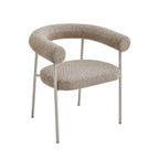 Olympe - Lot De 2 Fauteuils De Table - Tissu Pieds Beige - Marron Chiné