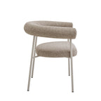 Olympe - Lot De 2 Fauteuils De Table - Tissu Pieds Beige - Marron Chiné