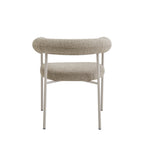 Olympe - Lot De 2 Fauteuils De Table - Tissu Pieds Beige - Marron Chiné