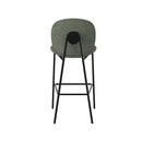 Chaise pour îlot central Iris en tissu bouclé vert kaki 63,5 cm (lot de 2)