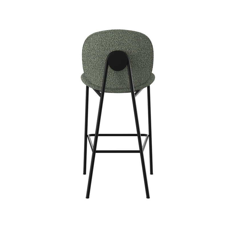 Chaise pour îlot central Iris en tissu bouclé vert kaki 63,5 cm (lot de 2)