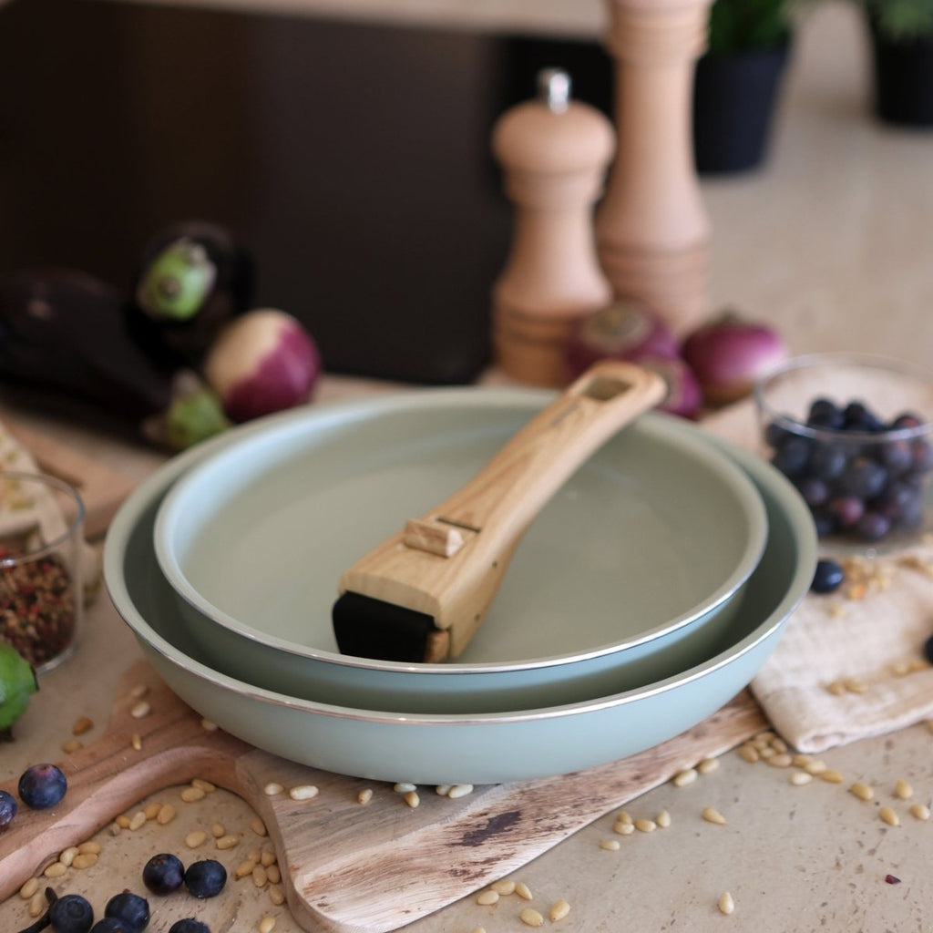 Colorama - Set of 2 Frying Pans with Removable Handle - Recycled Aluminium