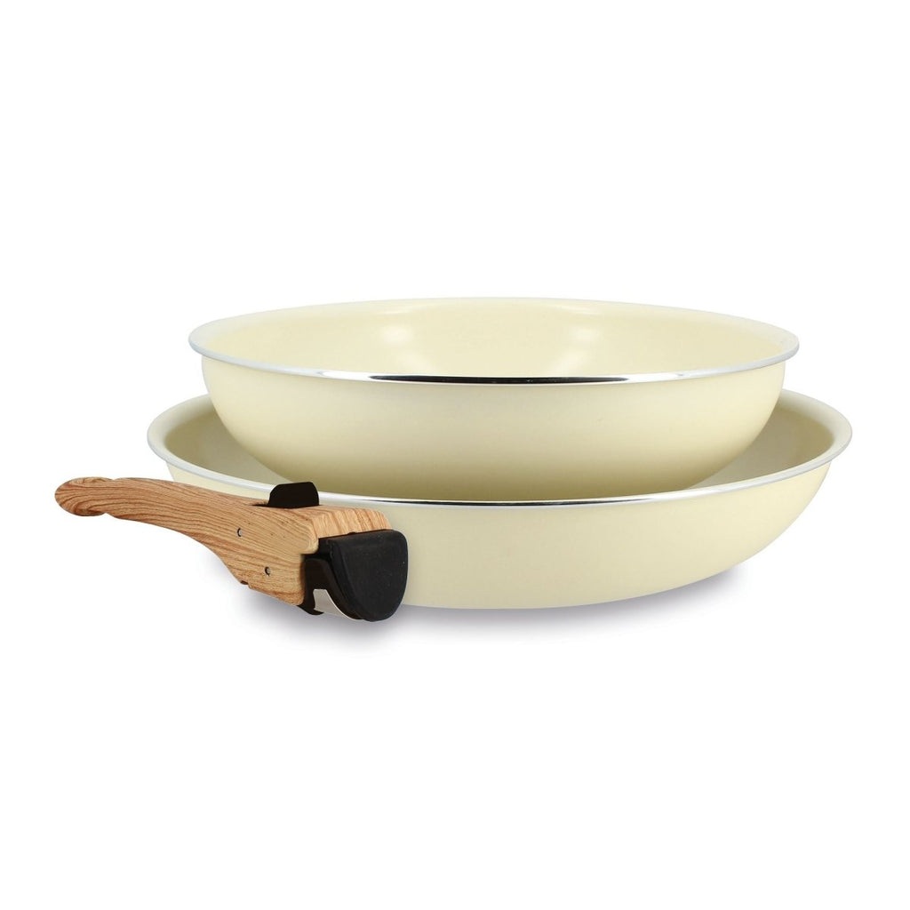 Colorama - Set of 2 Frying Pans with Removable Handle - Recycled Aluminium