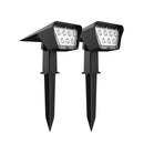 Conjunto de 2 focos solares Proyector 2 en 1 para pegar o fijar rectangular iluminación potente regulable LED blanco CURTIS H31,5cm - REDDECO.com
