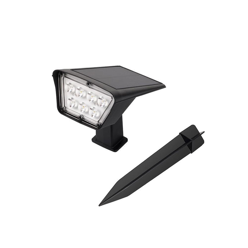 Conjunto de 2 focos solares Proyector 2 en 1 para pegar o fijar rectangular iluminación potente regulable LED blanco CURTIS H31,5cm - REDDECO.com