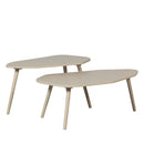 Davina - Lot De 2 Tables Basses Gigognes Organiques - Bois - Beige