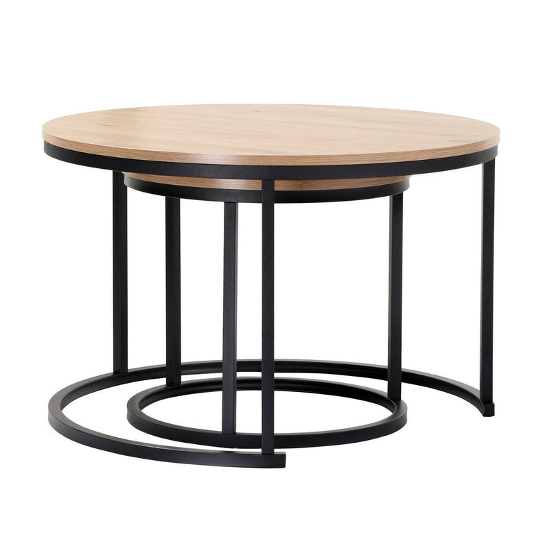 Lot De 2 Tables Basses Gigognes Rondes - Lenny - Décor Bois