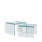 Nido - Set of 2 Nesting Coffee Tables - Glass - Transparent